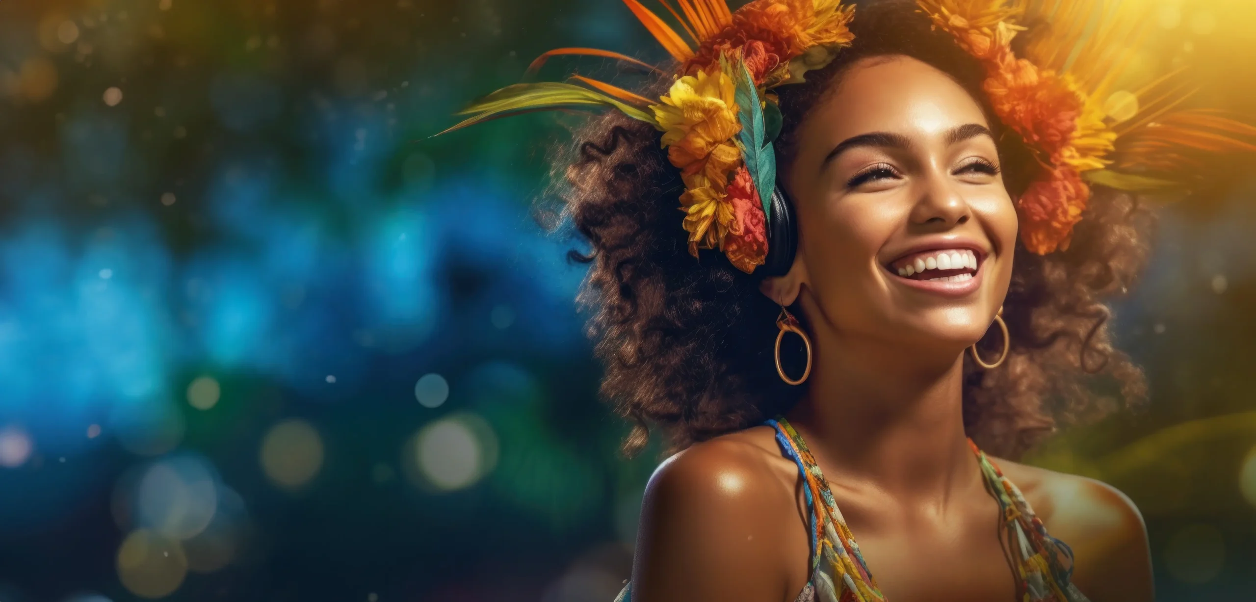 happy-young-hispanic-woman-close-up-wearing-wreath-flowers-with-copy-space-ai-generated